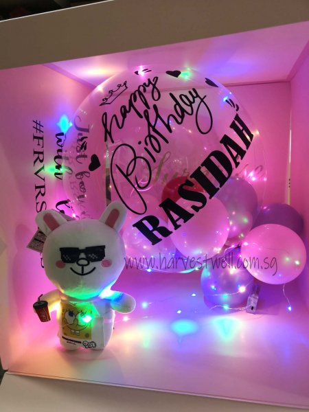 Customize Surprise Balloon Gift Box with Crown Bubble Balloon